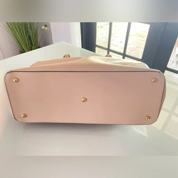 VITTORIA NAPOLI Women's Made In Italy Blush Pink Leather Satchel Handbag New - Picture 3 of 8